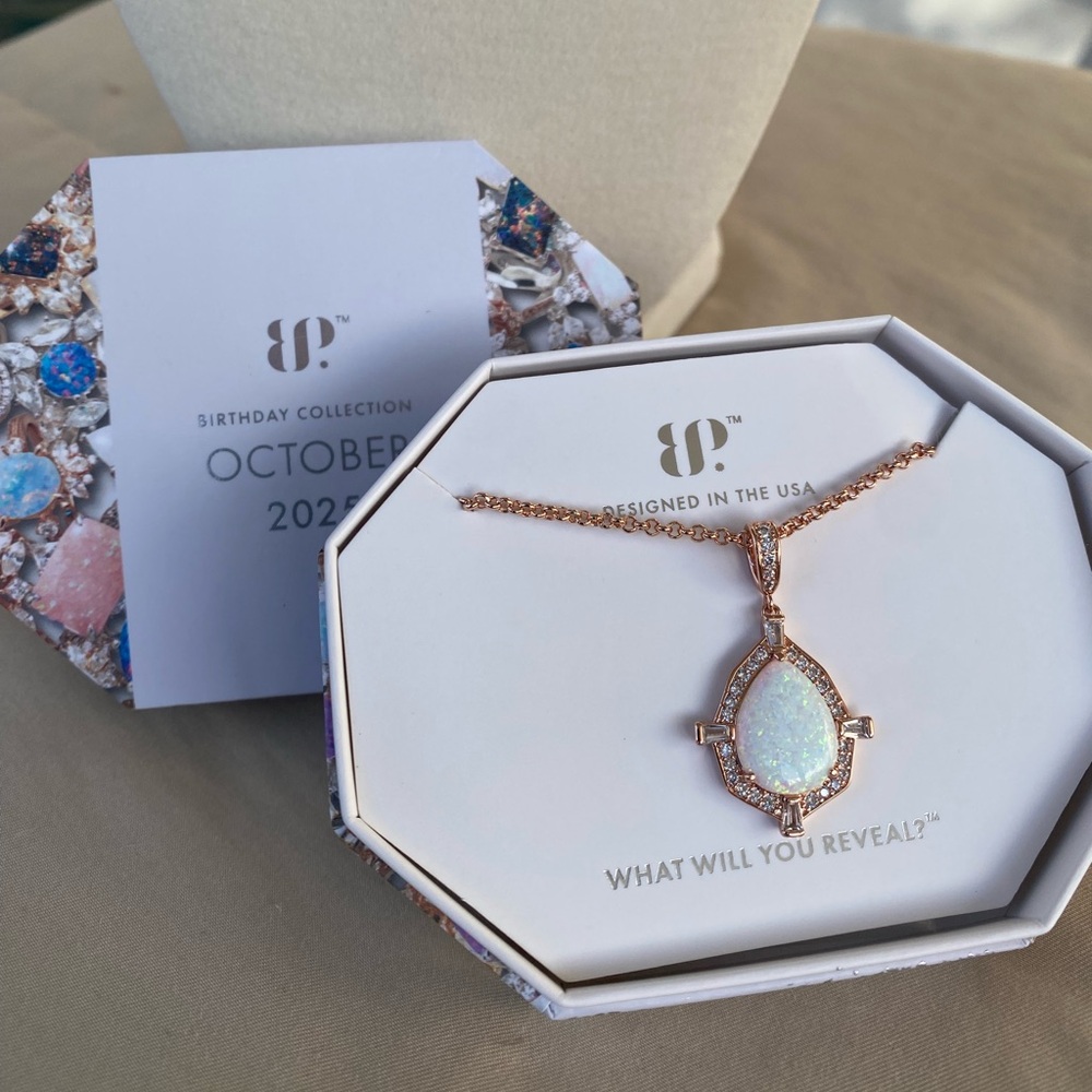Elegant Rose Gold Necklace with Opal Pendant